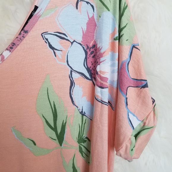 Peach Floral Open Back Maxi Dress - Picture 6 of 8